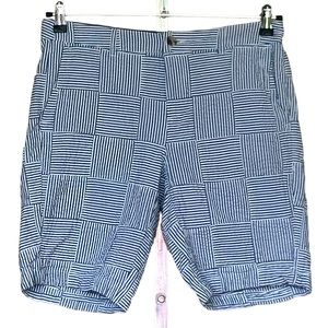 L.L. Bean Favorite Fit Patchwork Sear Sucker Zip Up Shorts Size 6